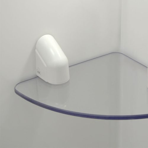 CORNER SHELF - CLEAR POLYCARBONATE/WHITE
